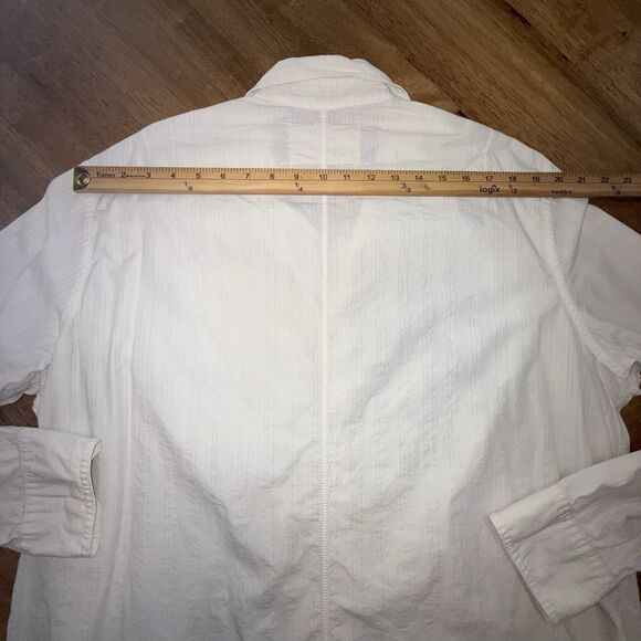 Vtg DKNY Jeans 90s Y2K Graphic Button Up Shirt XL White Lion Crest Lions Mens - Picture 8 of 11